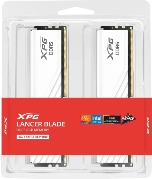 Память DDR5 2x16GB 6400MHz A-Data AX5U6400C3216G-DTLABRWH XPG Lancer RGB RTL PC5-51200 CL32 DIMM 288-pin 1.4В kit dual rank с радиатором Ret
