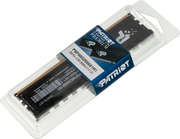 Память DDR4 8Gb 2666MHz Patriot PSP48G266681H1 Signature RTL PC4-21300 CL19 DIMM 288-pin 1.2В single rank с радиатором Ret