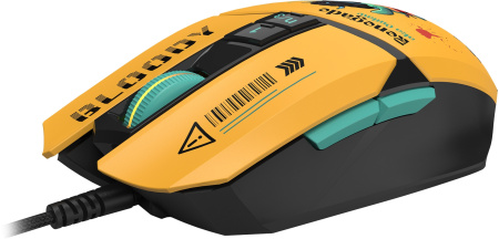 Мышь A4Tech Bloody W63 Max Renegade желтый/рисунок оптическая (120000dpi) USB