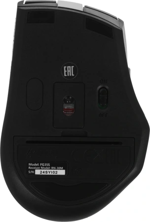 Мышь A4Tech Fstyler FG35S серый/черный оптическая 2000dpi silent беспров. USB 5but (FG35S USB GREY)