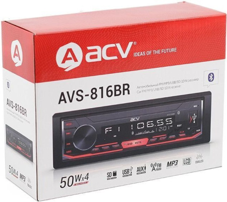 Автомагнитола ACV AVS-816BR 1DIN 4x50Вт