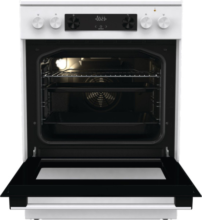 Плита Электрическая Gorenje GEC6C40WD белый стеклокерамика (без крышки)