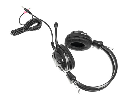 Наушники с микрофоном A4Tech HS-28 черный 2.2м накладные оголовье (HS-28 (BLACK+GREY))