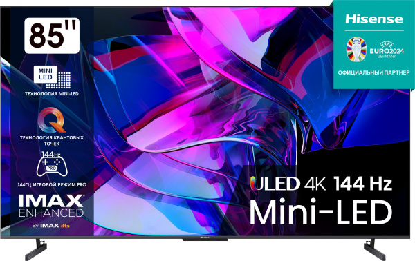 Телевизор QLED Hisense 85" 85U7KQ Smart т.серый/4K Ultra HD/DVB-T/120Hz/DVB-T2/DVB-C/DVB-S/DVB-S2/US