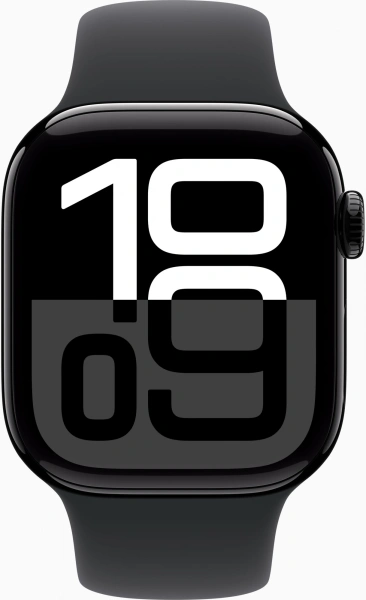 Смарт-часы Apple Watch Series 10 A2986 42мм OLED корп.черный Sport Band рем.черный (MWWE3LW/A)