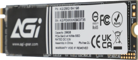 Накопитель SSD AGi PCIe 3.0 x4 256GB AGI256G16AI198 OEM AI198 M.2 2280