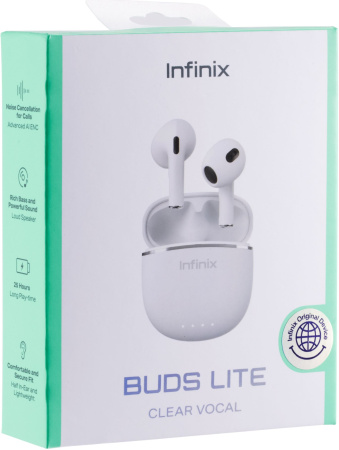 Гарнитура вкладыши Infinix XBuds XE23 белый беспроводные bluetooth в ушной раковине (10311755)