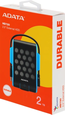 Жесткий диск A-Data USB 3.0 2Tb AHD720-2TU31-CBL HD720 DashDrive Durable (5400rpm) 2.5" синий