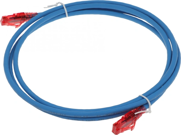 Патч-корд Hyperline PC-LPM-UTP-RJ45-RJ45-C5e-2M-LSZH-BL PC-LPM-UTP-RJ45-RJ45-C5E-2M UTP RJ-45 вил.-вилка RJ-45 кат.5E 2м синий LSZH (уп.:1шт) 24AWG