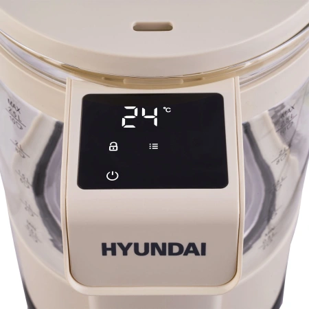 Чайник Hyundai HYK-G7700 2.5л. 2200Вт кремовый/черный (стекло)