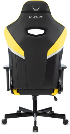 Кресло игровое Knight Thunder 5X черный/желтый эко.кожа крестов. металл