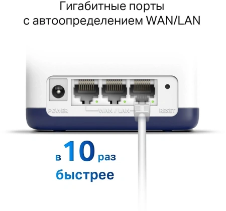 Бесшовный Mesh роутер Mercusys Halo H50G(3-pack) AC1900 10/100/1000BASE-TX белый (упак.:3шт)
