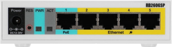 Коммутатор MikroTik RB260GSP CSS106-1G-4P-1S 5G 1SFP 5PoE управляемый