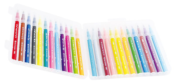 Фломастеры Deli EC10324 Color Emotion кисть смываемые 24цв. пластиковый пенал (24шт.)