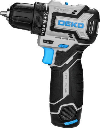 Дрель-шуруповерт Deko Loner 12V PRO аккум. патрон:быстрозажимной (кейс в комплекте) (085-1011)
