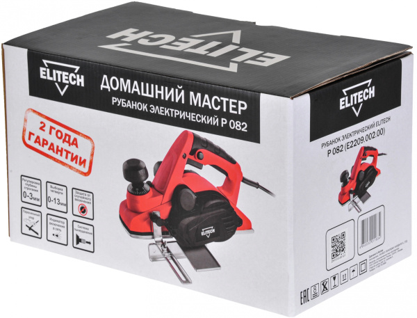 Рубанок Elitech Р 082 900Вт 82мм 16000об/мин