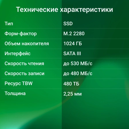 Накопитель SSD Digma SATA-III 1TB DGSR1001TS93T Run S9 M.2 2280