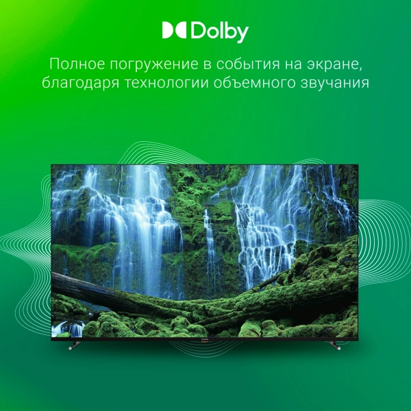 Телевизор LED Digma 65" DM-LED65UBB33 Smart Яндекс.ТВ Frameless черный/4K Ultra HD/DVB-T/60Hz/DVB-T2