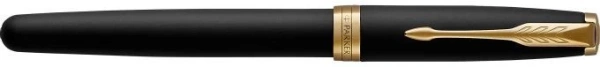 Ручка перьев. Parker Sonnet Core F528 (CW1931516) Matte Black GT F сталь нержавеющая подар.кор.