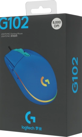 Мышь Logitech G102 LightSync синий оптическая (8000dpi) USB (5but)