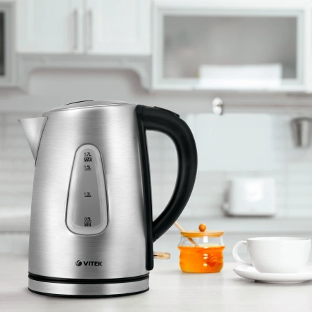 Чайник электрический Vitek VT-7007 1.7л. 2200Вт сталь корпус: металл/пластик