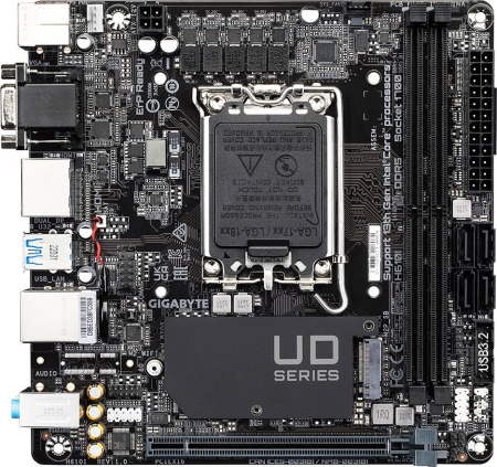 Материнская плата Gigabyte H610I Soc-1700 Intel H610 2xDDR5 mini-ITX AC`97 8ch(7.1) GbLAN+VGA+HDMI+D