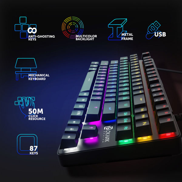 Клавиатура Оклик 969G SHOTGUN механическая черный USB Multimedia for gamer LED