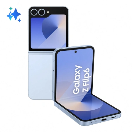 Смартфон Samsung SM-F741B Galaxy Z Flip 6 512Gb 12Gb голубой раскладной 3G 4G 1Sim 6.7" 1080x2640 Android 14 50Mpix 802.11 a/b/g/n/ac/ax NFC GPS GSM900/1800 GSM1900 TouchSc Protect