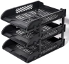 Лоток горизонтальный Deli E9213 BLACK E9213 сборный для бумаг 325x241x155мм черный пластик (упак.:3шт) пластиковый пакет