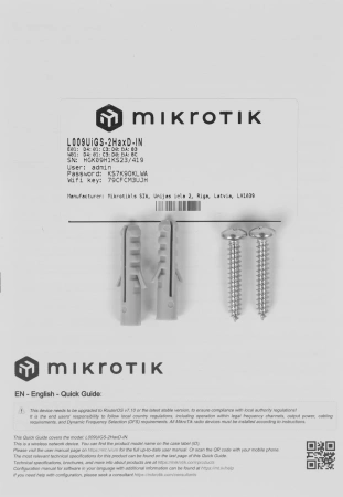 Роутер беспроводной MikroTik L009UiGS-2HaxD-IN AX600 10/100/1000BASE-TX красный