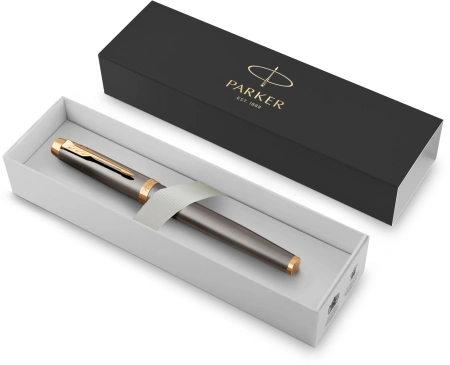 Ручка перьев. Parker IM Premium Grey Core GT (2213776) M черн. черн. подар.кор.