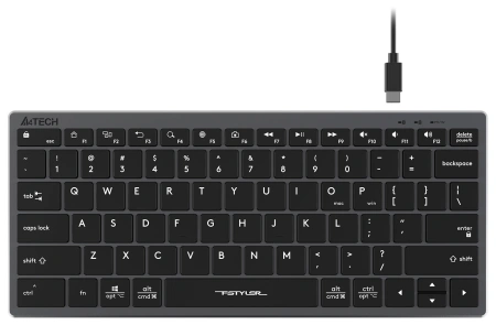 Клавиатура A4Tech Fstyler FX51 серый USB slim Multimedia (FX51 GREY)