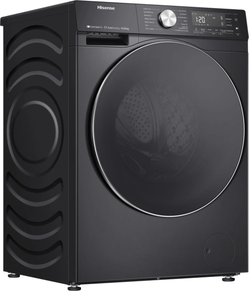Стиральная машина Hisense WD5S1045BB пан.англ. класс: A загр.фронтальная макс.:10.5кг (с сушкой) черный инвертер