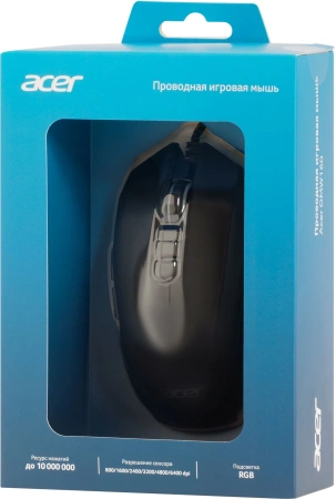 Мышь Acer OMW160 черный оптическая (6400dpi) USB (8but)