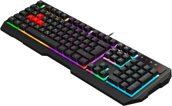 Клавиатура A4Tech Bloody B140N черный USB Multimedia for gamer LED (подставка для запястий) (B140N)