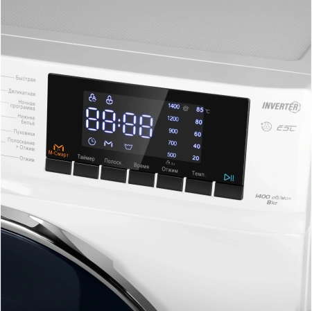 Стиральная машина Maunfeld MFWM148WH02 класс: A+++ загр.фронтальная макс.:8кг белый инвертер