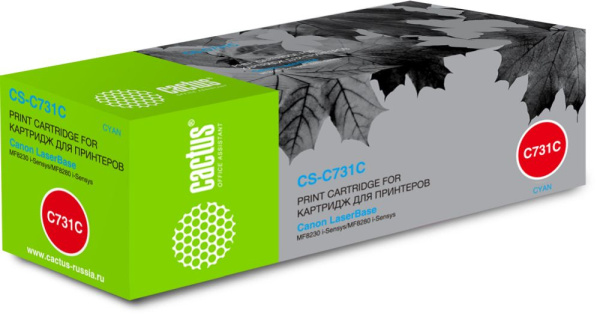 Картридж лазерный Cactus CS-C731C 731 C голубой (1800стр.) для Canon LB i-Sensys MF8230/MF8280