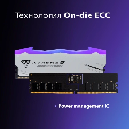 Память DDR5 2x24GB 8000MHz Patriot PVXR548G80C38KM Viper Xtreme 5 RGB RTL Gaming PC5-64000 CL38 DIMM 288-pin 1.45В с радиатором Ret