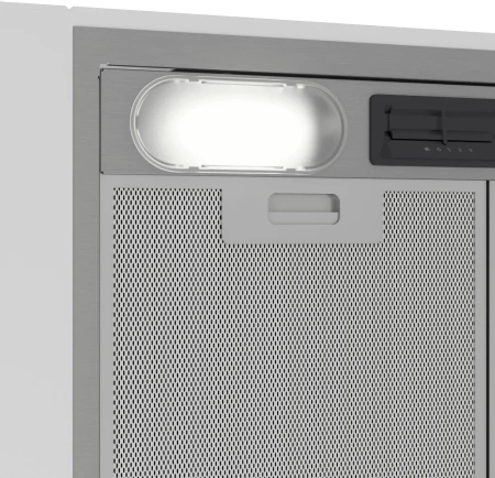 Вытяжка встраиваемая Indesit INAE 52FLS X нержавеющая сталь управление: ползунк.