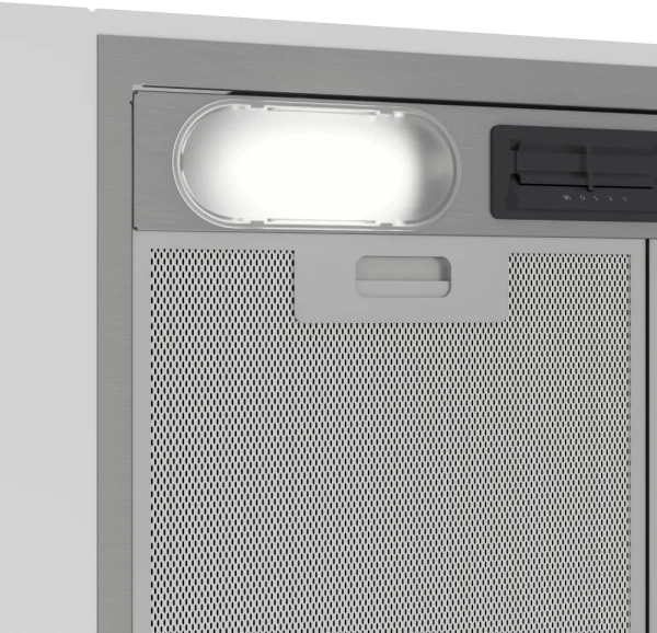 Вытяжка встраиваемая Indesit INAE 52FLS X нержавеющая сталь управление: ползунк.