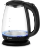 Чайник электрический Vitek VT-7074 1.7л. 2200Вт прозрачный/черный корпус: стекло/пластик