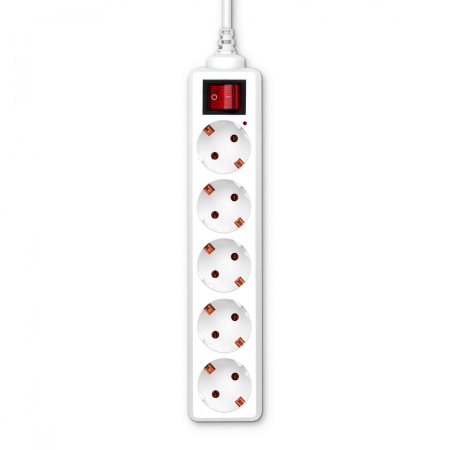 Сетевой удлинитель Buro BU-PS5.1/W 1.5м (5 розеток) белый (пакет ПЭ)