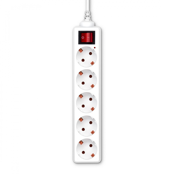 Сетевой удлинитель Buro BU-PS5.3/W 3м (5 розеток) белый (пакет ПЭ)