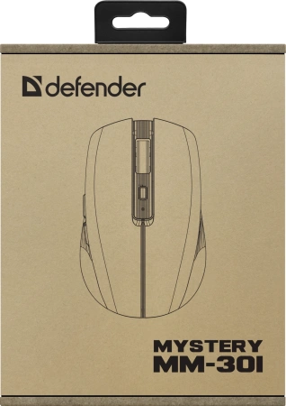 Мышь Defender Mystery MM-301 фиолетовый оптическая 1600dpi silent беспров. BT/Radio USB 5but (52301)