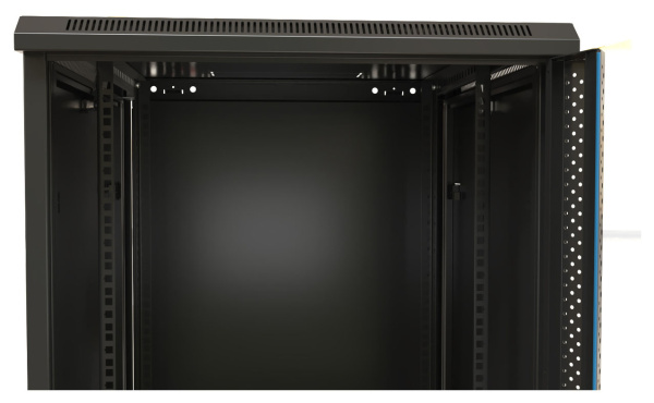 Шкаф коммутационный Hyperline (TWB-0645-SR-RAL9004) настенный 6U 600x450мм пер.дв.стал.лист 60кг черный 275мм 180град. 367мм IP20 сталь