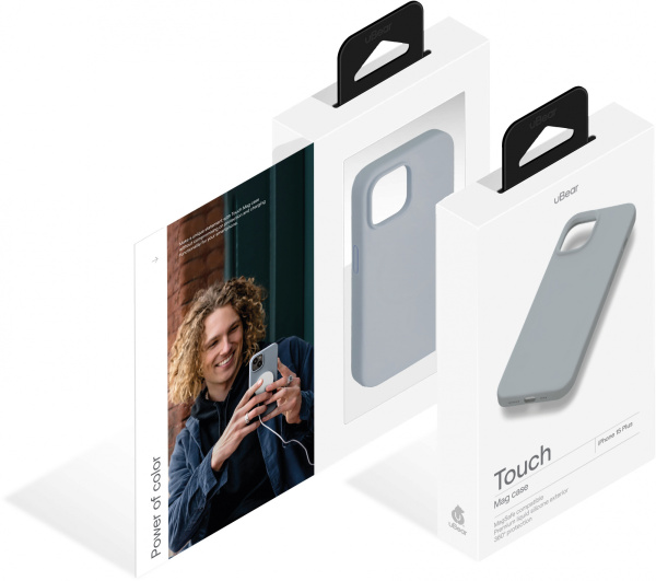 Чехол (клип-кейс) uBear для Apple iPhone 15 Plus Touch Mag Case with MagSafe серый (CS272MG67TH-I23M