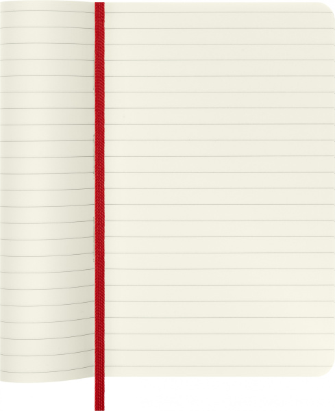 Блокнот Moleskine CLASSIC SOFT QP611F2 Pocket 90x140мм 192стр. линейка мягкая обложка красный
