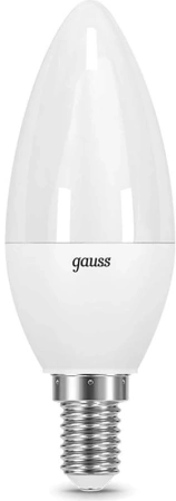 Лампа светодиодная Gauss 9.5Вт цок.:E14 свеча 220B св.свеч.бел.нейт. 35-C (упак.:10шт) (103101210)