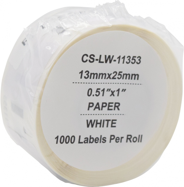 Картридж ленточный Cactus CS-LW-11353 11353 черный/белый для Dymo Label Writer 450/4XL