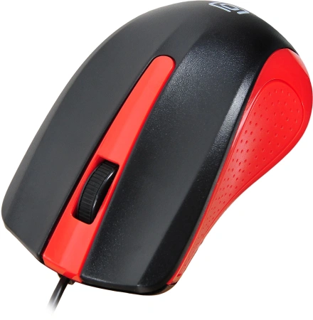 Мышь Оклик 225M черный/красный оптическая (1000dpi) USB (3but)